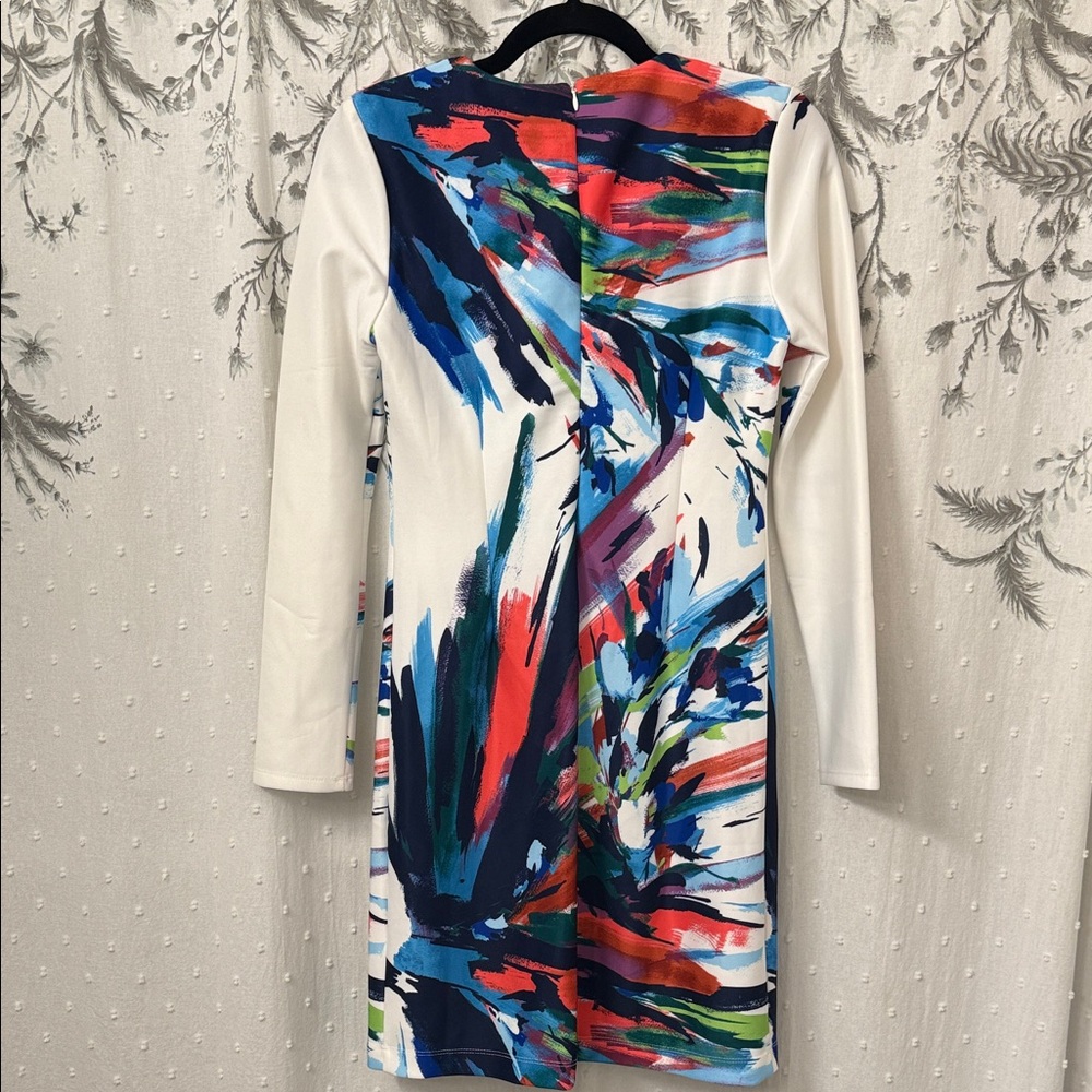Vibrant Long Sleeve Dress with Abstract Print - Picture 7 of 8